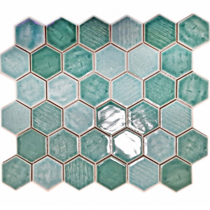 Zellige Hexagon Mosaik Rustik Grön | Ekosten.se