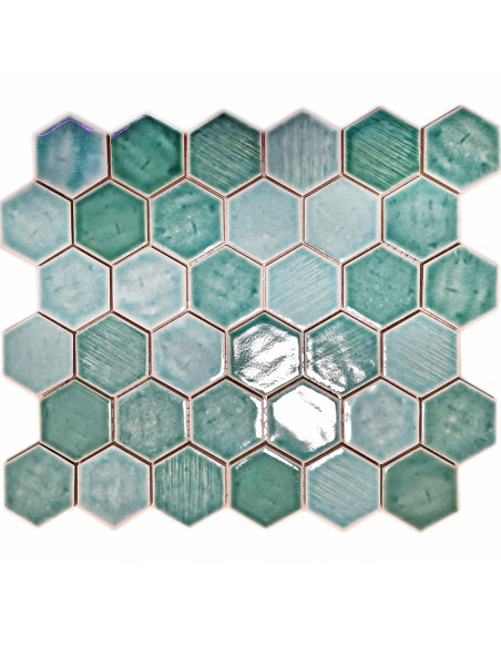 Zellige Hexagon Mosaik Rustik Grön | Ekosten.se
