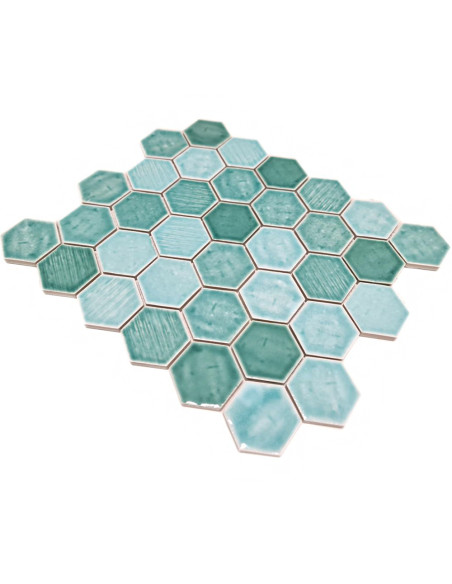 Zellige Hexagon Mosaik Rustik Grön | Ekosten.se