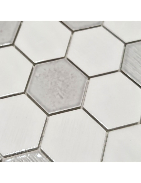 Zellige Hexagon Mosaik Rustik Vit | Ekosten.se