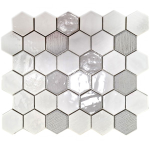 Zellige Hexagon Mosaik Rustik Vit | Ekosten.se