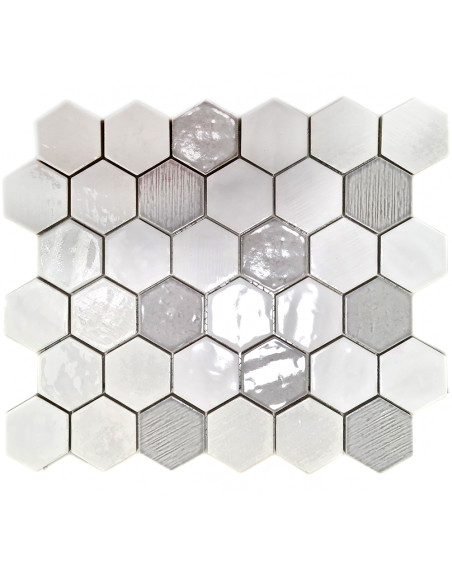 Zellige Hexagon Mosaik Rustik Vit | Ekosten.se