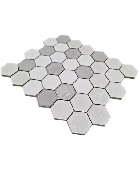 Zellige Hexagon Mosaik Rustik Vit | Ekosten.se