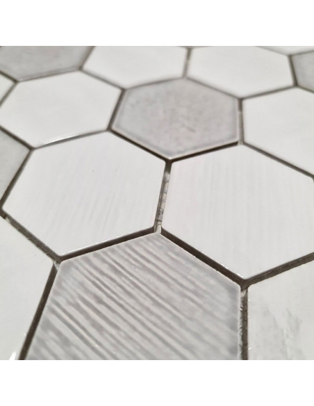 Zellige Hexagon Mosaik Rustik Vit | Ekosten.se
