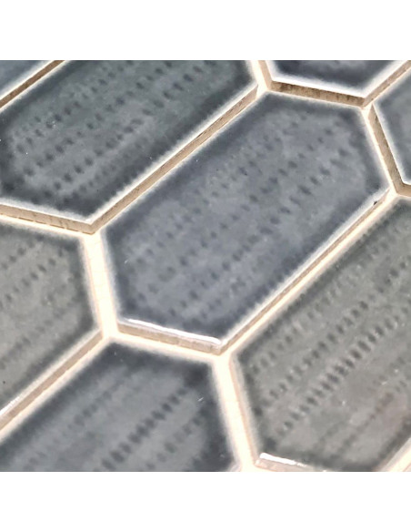 Antik Svart Mosaik Hexagon Long | Ekosten.se