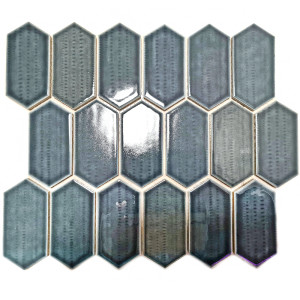 Antik Svart Mosaik Hexagon Long | Ekosten.se