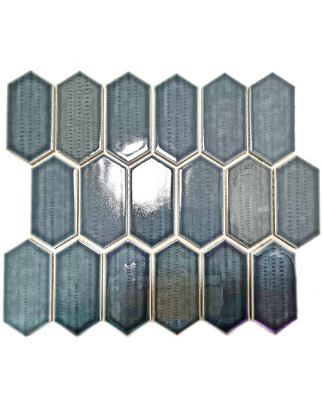 Antik Svart Mosaik Hexagon Long | Ekosten.se