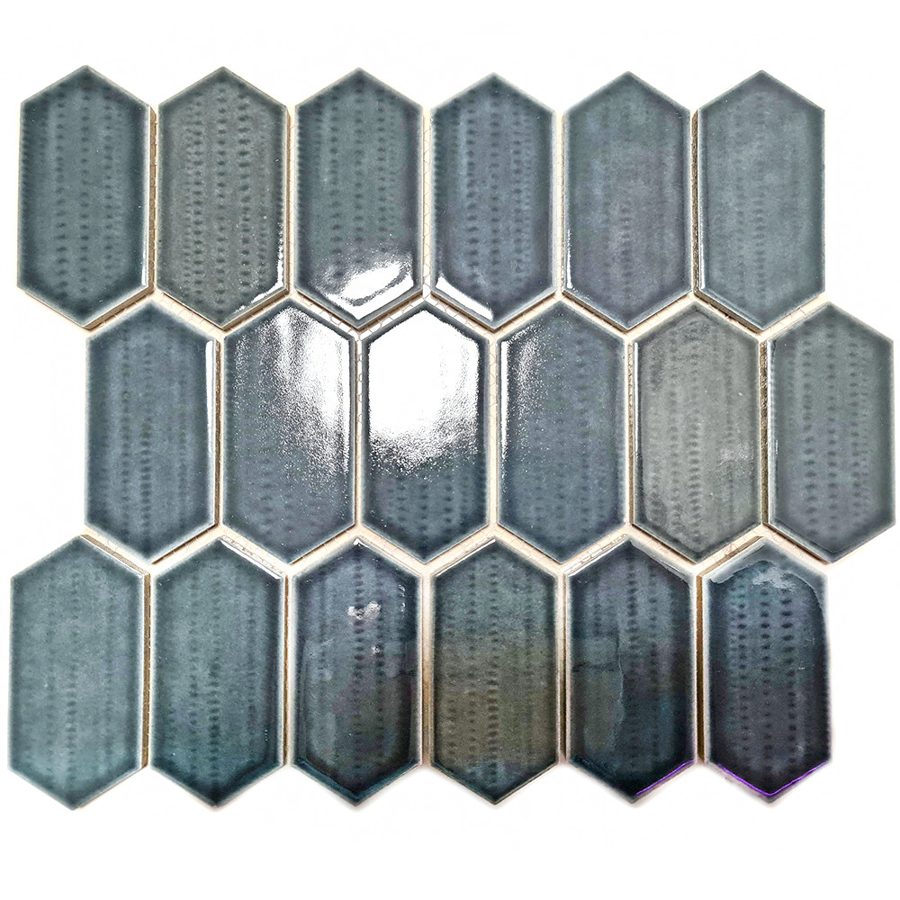Antik Svart Mosaik Hexagon Long | Ekosten.se