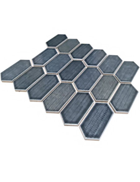 Antik Svart Mosaik Hexagon Long | Ekosten.se