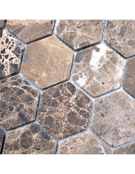 Hexagon Marmor Mosaik Brun | Ekosten.se