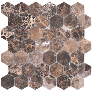 Hexagon Marmor Mosaik Brun | Ekosten.se