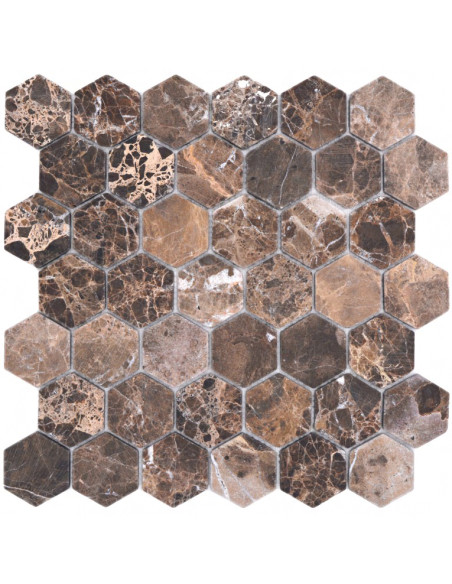 Hexagon Marmor Mosaik Brun | Ekosten.se