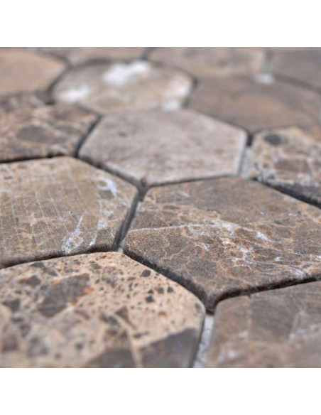Hexagon Marmor Mosaik Brun | Ekosten.se