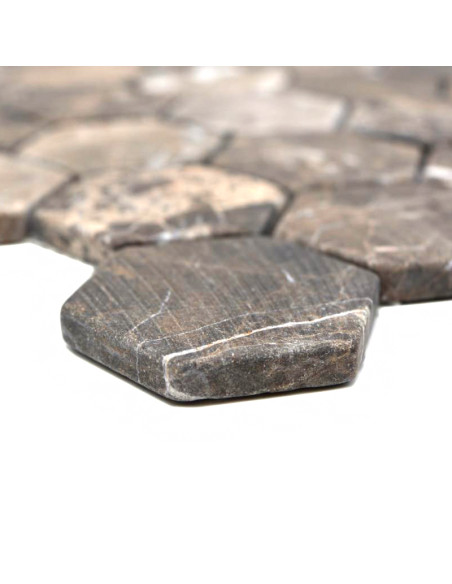 Hexagon Marmor Mosaik Brun | Ekosten.se