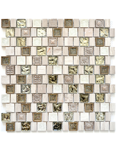 Kristall Natursten Mosaik White Wood | Ekosten.se