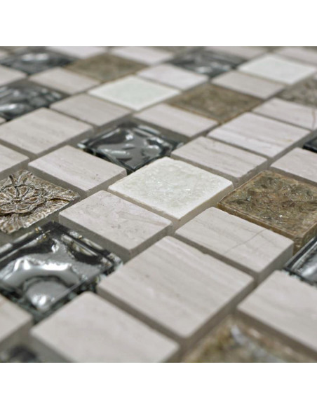 Kristall Natursten Mosaik White Wood | Ekosten.se