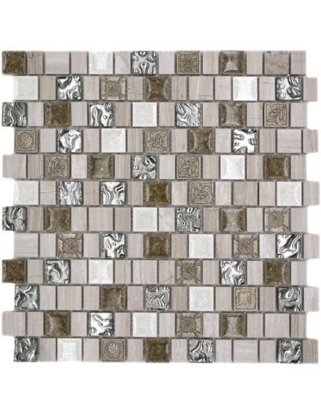 Kristall Natursten Mosaik White Wood | Ekosten.se