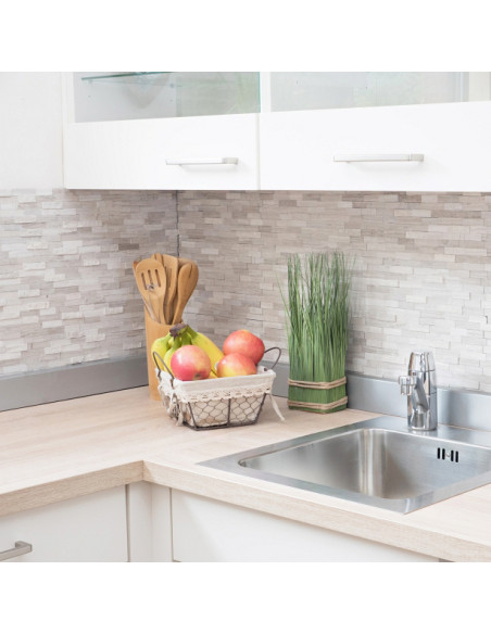Självhäftande Marmor Mosaik White Wood | Ekosten.se