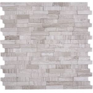 Självhäftande Marmor Mosaik White Wood | Ekosten.se