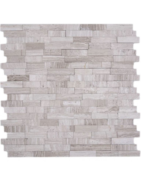 Självhäftande Marmor Mosaik White Wood | Ekosten.se