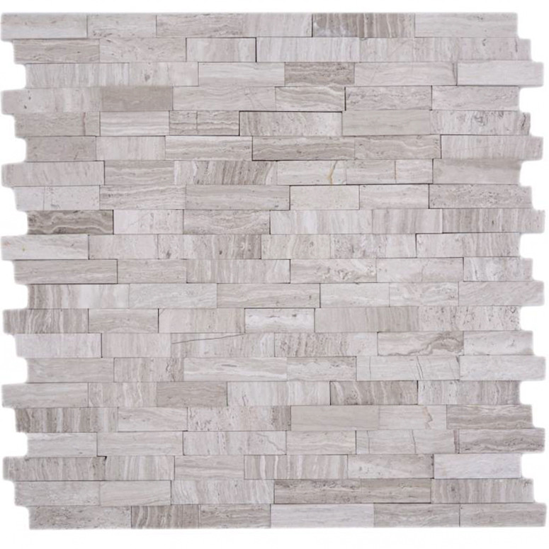 Självhäftande Marmor Mosaik White Wood | Ekosten.se