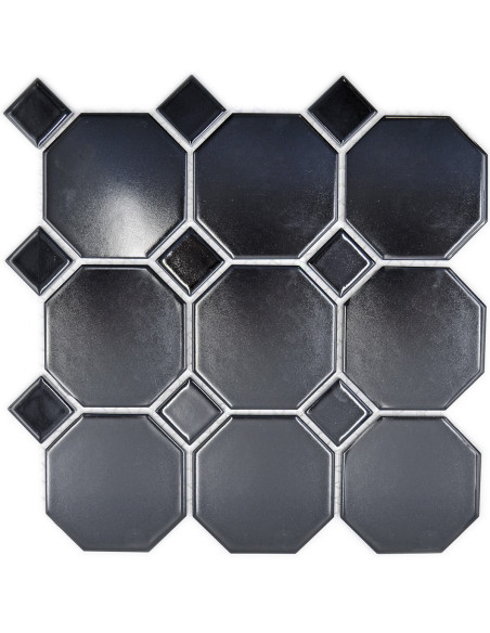 Svart Oktagon Klinker Mosaik | Ekosten.se