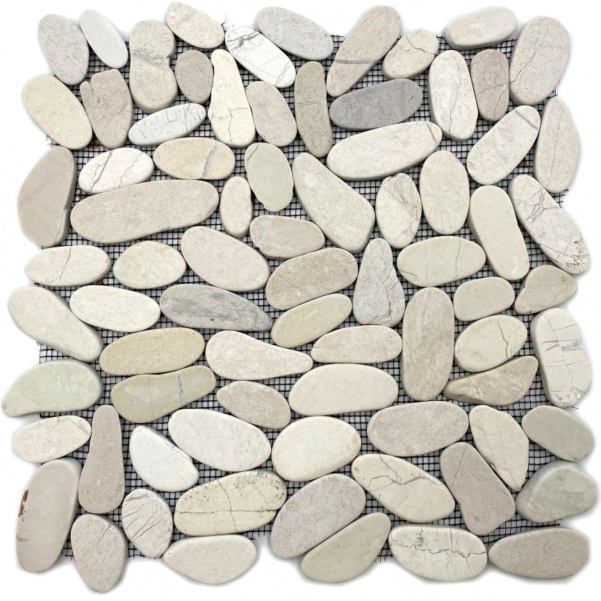 Vit Sjösten Naturstenmosaik | Ekosten.se