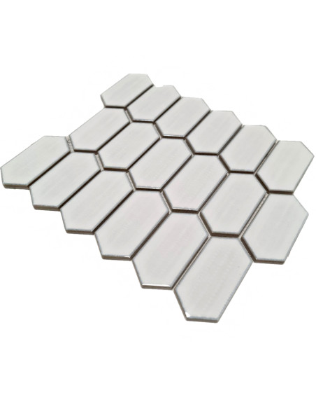 Antik Vit Mosaik Hexagon Long | Ekosten.se