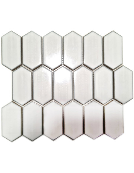 Antik Vit Mosaik Hexagon Long | Ekosten.se