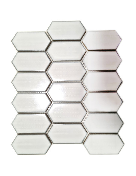 Antik Vit Mosaik Hexagon Long | Ekosten.se