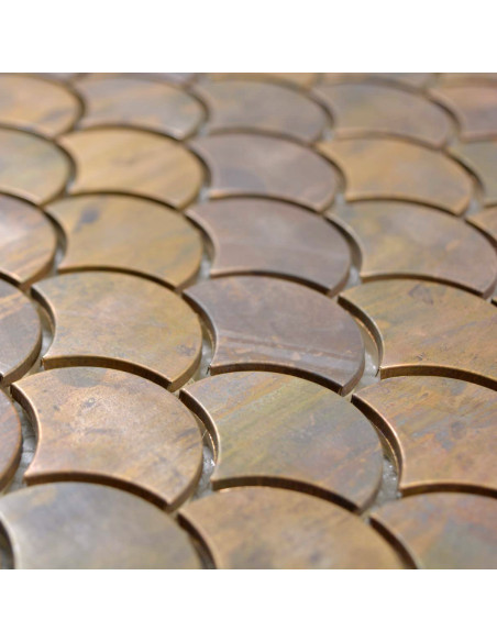 Koppar Fiskfjäll Metallmosaik | Ekosten.se