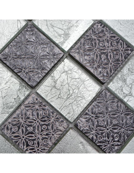 Optik Mosaik Kristall Resin Silver | Ekosten.se