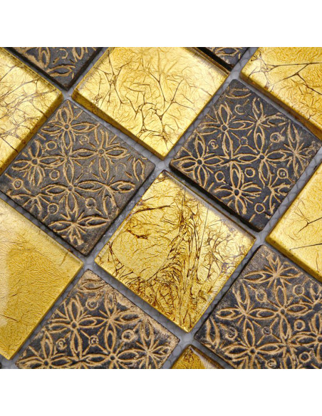 Optik Mosaik Kristall Resin Guld | Ekosten.se