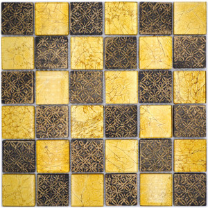 Optik Mosaik Kristall Resin Guld | Ekosten.se