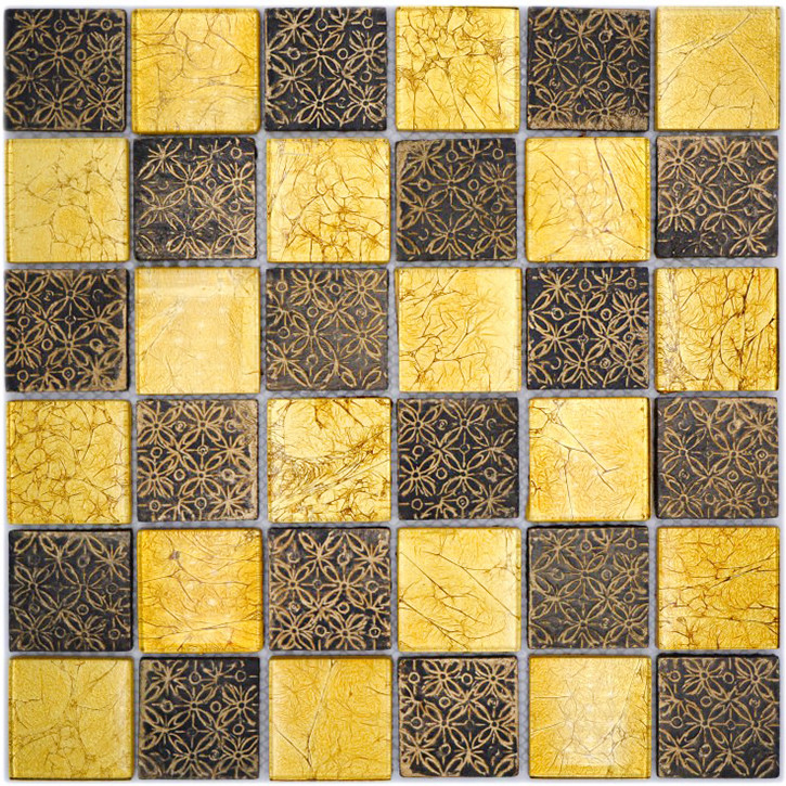 Optik Mosaik Kristall Resin Guld | Ekosten.se
