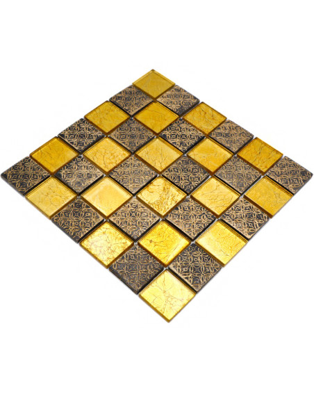 Optik Mosaik Kristall Resin Guld | Ekosten.se