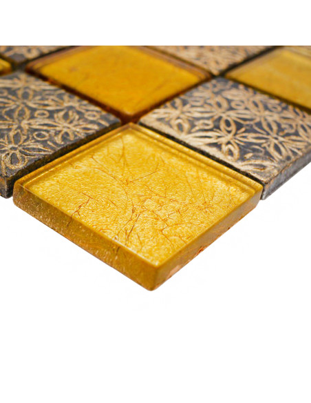 Optik Mosaik Kristall Resin Guld | Ekosten.se