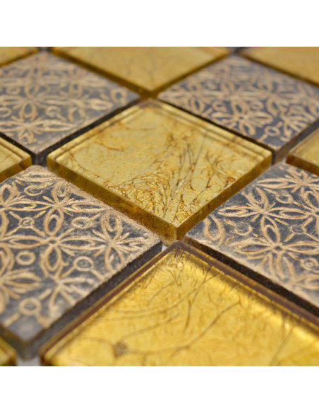 Optik Mosaik Kristall Resin Guld | Ekosten.se