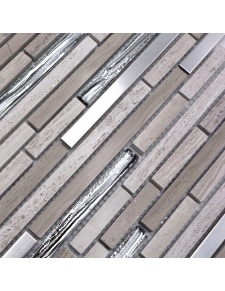Stavmosaik Kristall Natursten Silver | Ekosten.se
