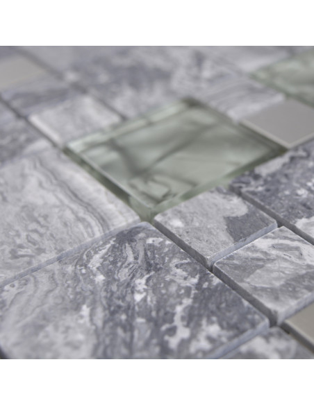 Marmor Kristall Mosaik Grå Silver | Ekosten.se