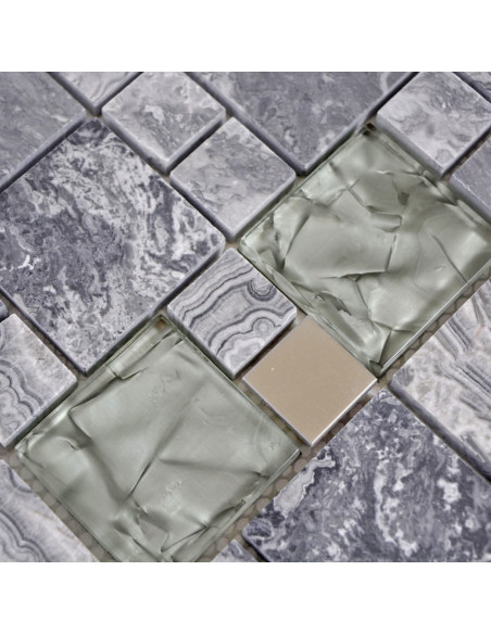 Marmor Kristall Mosaik Grå Silver | Ekosten.se