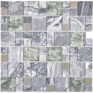 Marmor Kristall Mosaik Grå Silver | Ekosten.se