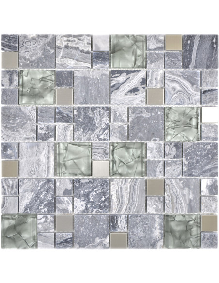 Marmor Kristall Mosaik Grå Silver | Ekosten.se