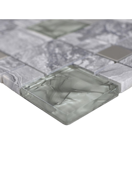 Marmor Kristall Mosaik Grå Silver | Ekosten.se