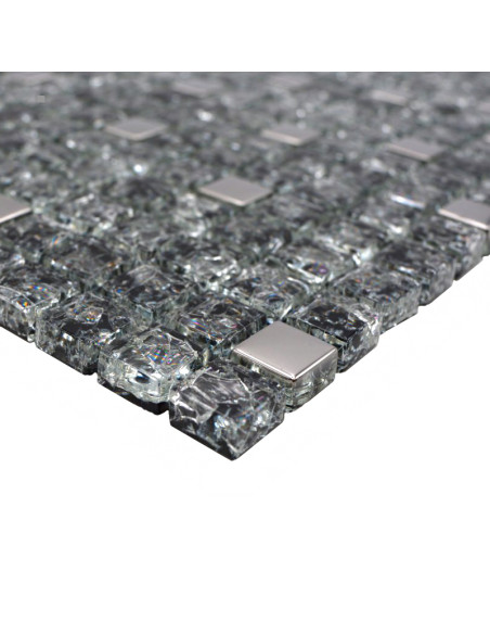 Glasmosaik Kristall Svart Silver | Ekosten.se