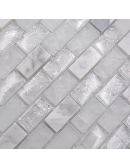 Kristall Marmor Brickmosaik Vit | Ekosten.se