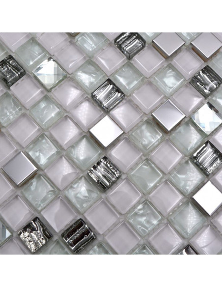 Vit Kristall Metall Diamant Mosaik | Ekosten.se