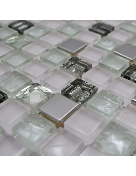 Vit Kristall Metall Diamant Mosaik | Ekosten.se