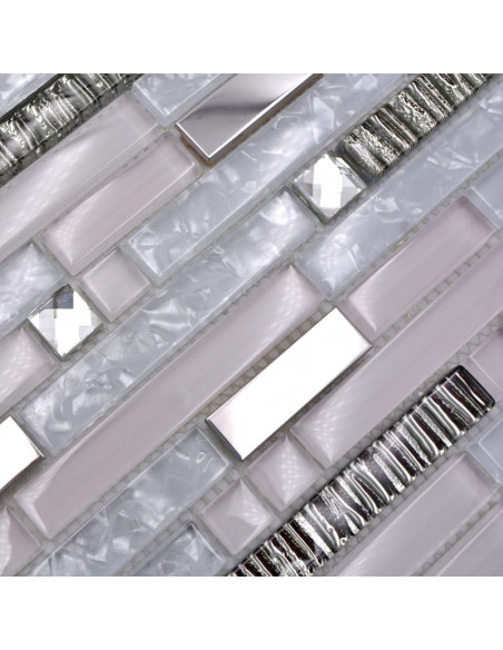 Stavmosaik Kristall Vit Silver | Ekosten.se
