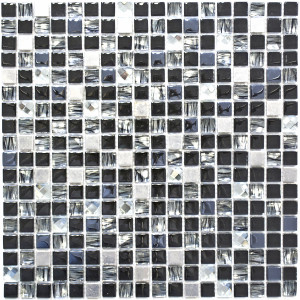 Svart Silver Kristall Diamant Mosaik | Ekosten.se